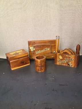 Vtg Wooden Desk Organizing Bundle